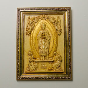 Quadro Nosso Senhor Jesus Cristo Sumo e Eterno Sacerdote - Madeira Caxeta (Relevo)